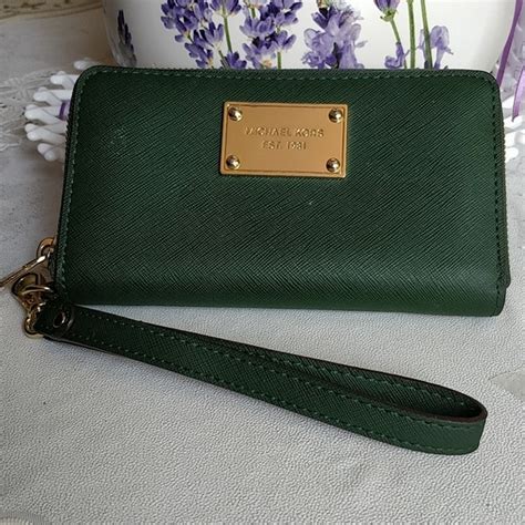 michael kors green coin purse|Michael Kors moss green wallet.